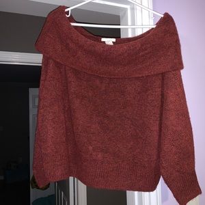 Burgundy Off the shoulder Sweater
